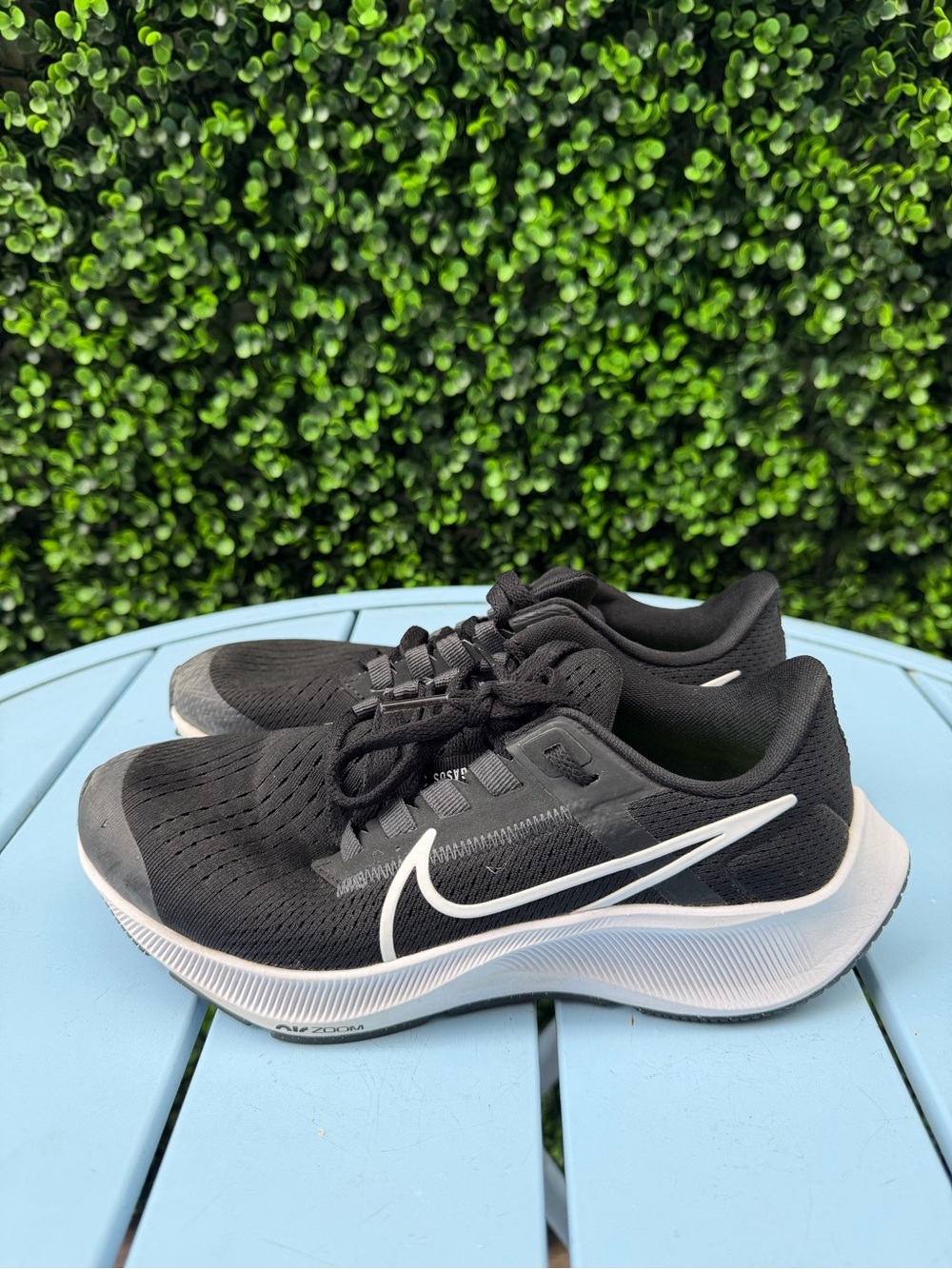 Nike Black and White Zoom Running Sneakers
